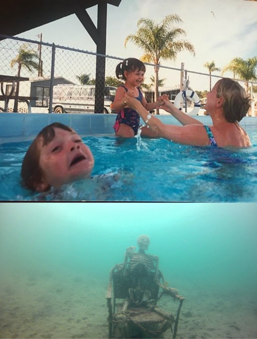 Mother Ignoring Kid Drowning In A Pool Meme Template Meme Templates