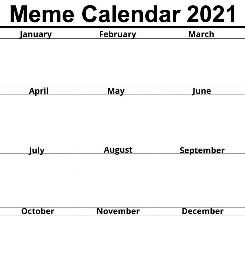 2021 Meme Calendar