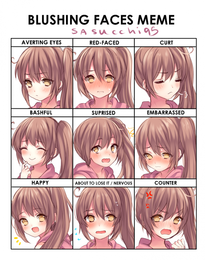 Blushing meme template